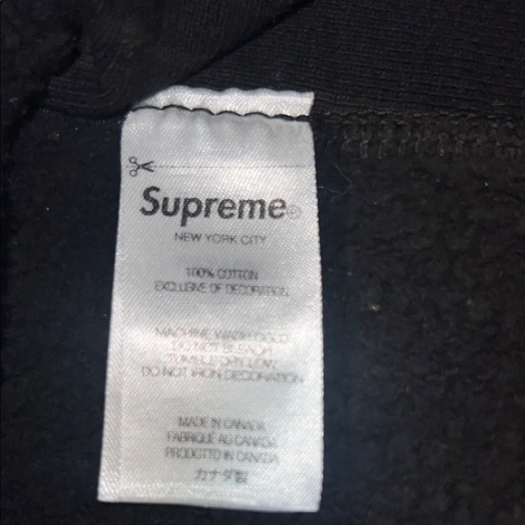 Supreme Black Sweatshirt Classic Hoodie - Picture 7 of 8